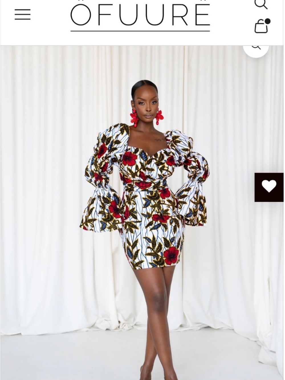 Ofuure African floral print mini dress 2x